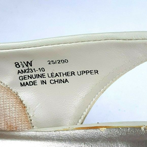 Dexter Slingback Cream Leather Heels Strap - Picture 3 of 5